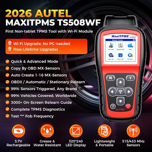 Vista 2 de Autel MaxiTPMS TS508WF TPMS Tool, 2026 mejorado Wi-Fi Ver. de TS508 TS501 PRO TS408S TS601, herramienta de programación TPMS con sensor MX-Sensor