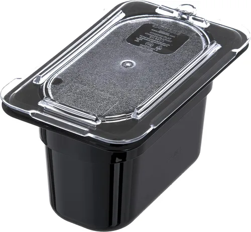 Vista 7 de Carlisle FoodService Products StorPlus - Recipiente de almacenamiento de alimentos de tamaño 1/9 para servir y almacenar alimentos fríos o Negro