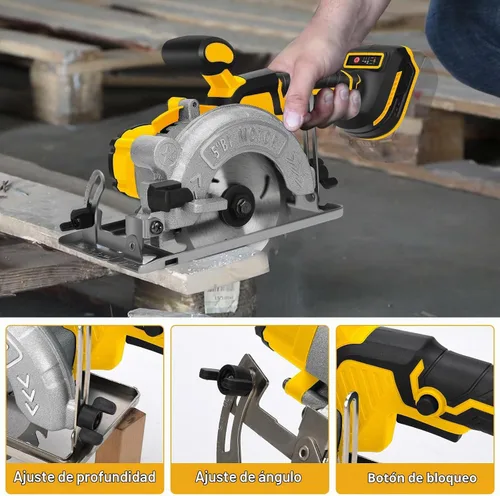 Vista 6 de Sierra circular inalámbrica de 5 pulgadas para batería Dewalt 20V Max, sin