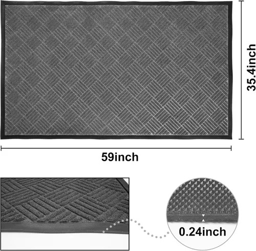 Vista 2 de tonchean Tapete para puerta delantera, 3 x 5 pies, resistente, para Gris