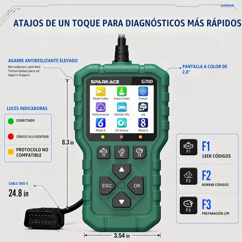 Vista 9 de Launch Escáner G700 OBD2, lector de código del coche con datos en vivo