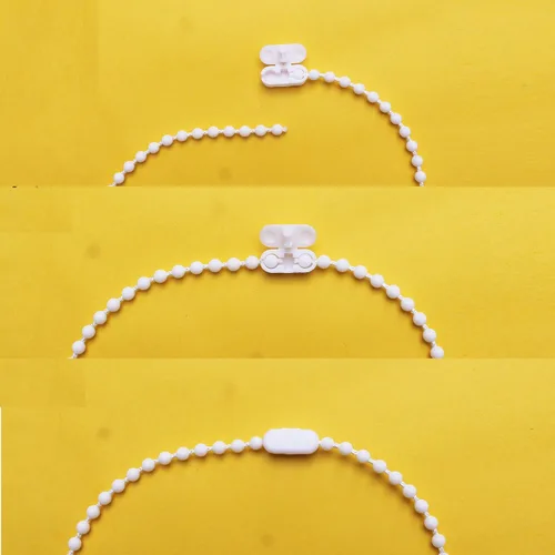 Vista 2 de Conector de cadena de plástico blanco para cadena de cuentas para persianas enrollables y persianas verticales (paquete de 10) (cadena no incluida)