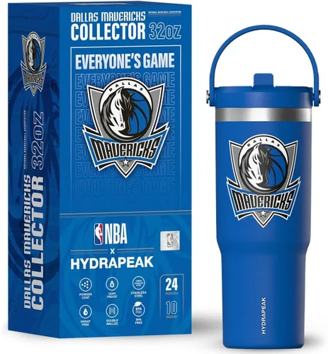 Vista 13 de Hydrapeak Boston Celtics Nomad - Botella de agua aislada de acero inoxidable a prueba de fugas con asa de agarre flexible y tapa de pajilla, edición