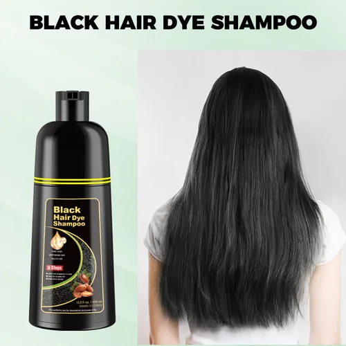 Vista 2 de KAISASA Champú de tinte para el cabello negro 3 en 1, champú