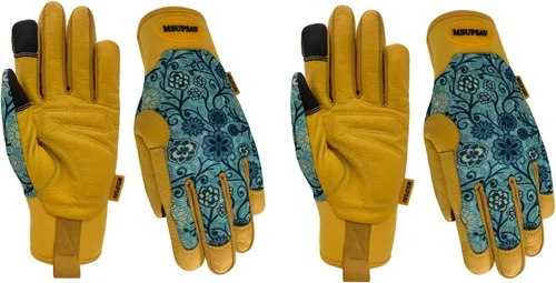 Vista 18 de Guantes de jardinería a prueba de espinas y resistentes a pinchazos con agarre, guante de jardín para mujer, regalos de cuero para trabajo