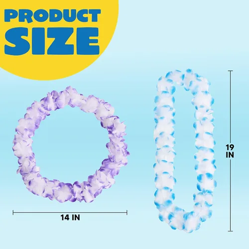 Vista 4 de Joyin Toy 36 unidades de collares hawaianos a granel, leis de flores tropicales, leis hawaianas, leis de playa de Hawái, suministros para fiestas