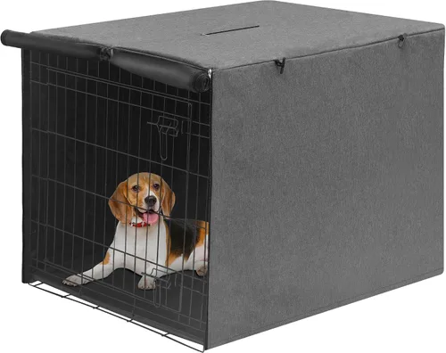 Vista 11 de Deblue Funda para jaula de perro de 24 pulgadas con bolsa de almacenamiento, funda de poliéster resistente para perreras de mascotas, ajuste
