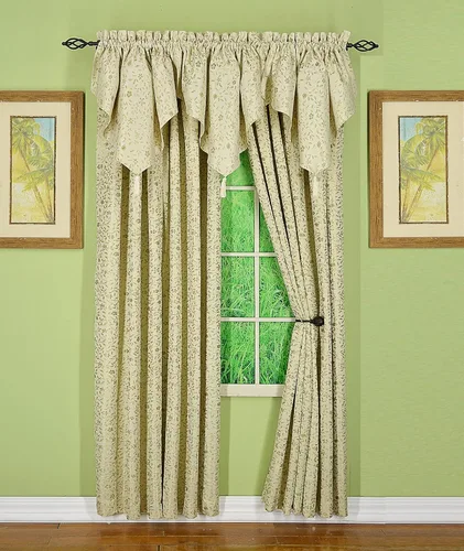 Vista 21 de Today's Curtain Madison - Cenefa reversible con botones, 20 pulgadas de largo, color burdeos