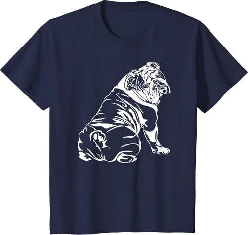 Vista 55 de Gracioso Bulldog Inglés playera perro Hund playera regalo, Azul (Heather blue)