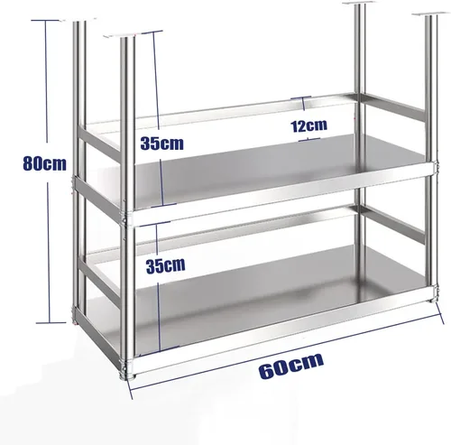 Vista 2 de Shelves Whftd Ceiling Storage Shelf, 304 Stainless Steel Ceiling Mount Shelf, Hanging Floating Shelves, Restaurant Bar Display Stand/Decorative