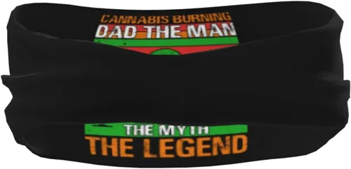 Vista 5 de Cannabis Burning Dad The Man The Myth The Legend Headband for Men Women Sports Sweatband for Fitness Exercise Moisture Wicking Running Yoga Hairbands