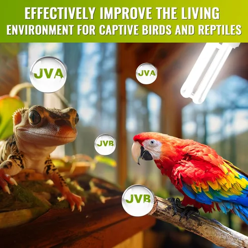 Vista 2 de DoRight Bombilla UVB 5.0 para pájaros, bombilla fluorescente compacta E26, UVB 5.0, bombilla compacta UVB para pájaros, jaula de pájaros, luz UVB