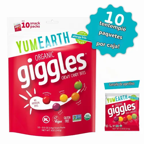 Vista 3 de YumEarth Organic Giggles - Caramelos masticables aptos para alérgicos