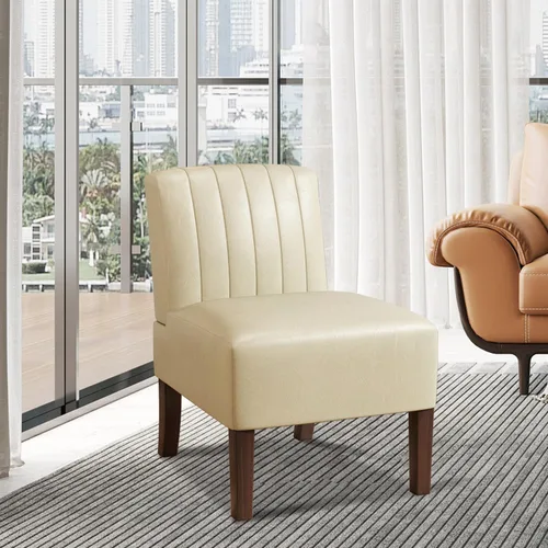 Vista 16 de VIRRMO Sillas de Acento sin Brazos para Sala de Estar, Silla Slipper Moderna Sillas de Sala de Estar con Patas de Madera Sólida, Silla de Tocador