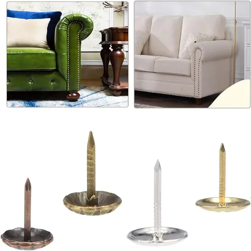 Vista 3 de Tachuelas de Tapicería Antiguas 400PCS, Clavos Tachuelas para Muebles, Clavos de Tapicería de 7/16 Pulgadas para Sofá, Silla, Cama y Otros Muebles