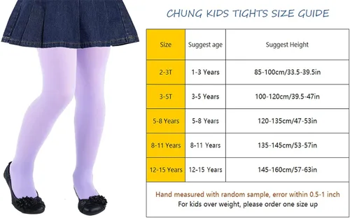 Vista 7 de CHUNG Medias con pies para niñas, ligeras, elásticas, 60D, multicolor, color caramelo, para juegos de escenario, 2-12 años