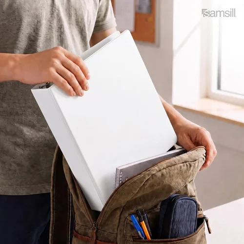 Vista 9 de Samsill (MP128587) - Carpeta de 3 anillos redondos de 3 pulgadas, fabricada en los EE. UU., con cubierta transparente personalizable para insertos