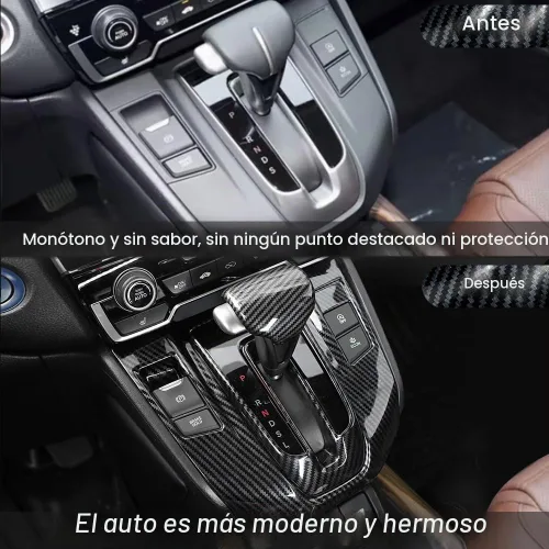 Vista 4 de TKREENO Cubierta del panel de la caja de cambios del automóvil marco interior cubierta del pomo de la palanca de cambios accesorios de decoración