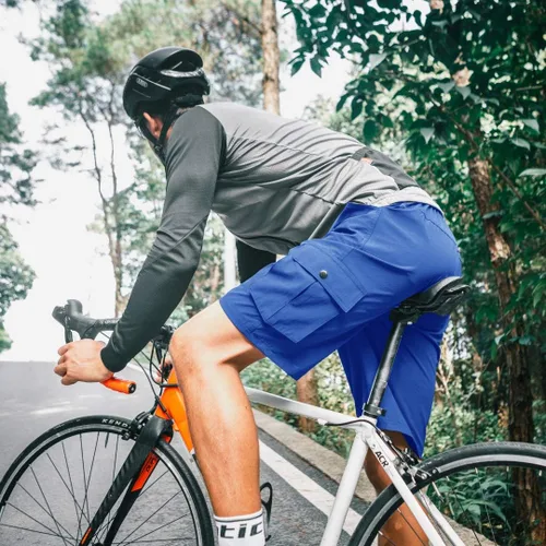 Vista 5 de Pantalones cortos de ciclismo de montaña para hombre, con relleno, pantalones cortos holgados para ciclismo, ciclismo, ciclismo, ajuste holgado