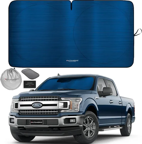 Vista 68 de Parasol de Parabrisas de Una Pieza - Parasol Cromado Líquido Plegable para Ventana Delantera de Auto para Carros SUV Camión - Protector Visor