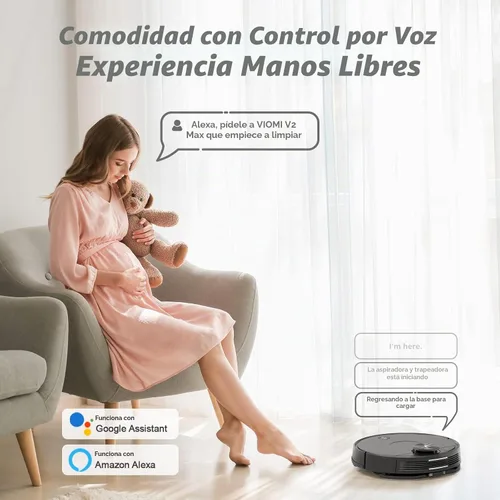 Vista 7 de VIOMI Smart Robot Vacuum V2 Max Aspiradora y trapeador para múltiples pisos, compatible con Alexa y aplicación, utiliza técnica de limpieza