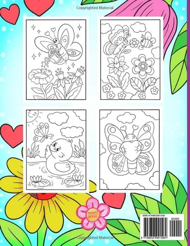 Vista 2 de Butterflies and Flowers Coloring Book For Kids 30 Big & Simple Butterfly and Flowers Coloring Pages For Boys, Girls, Kids Ages 4-8