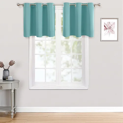 Vista 120 de ChrisDowa - Cortinas cortas para ventana de 40 pulgadas para dormitorio - Cortinas cortas con ojales y aislamiento térmico para oscurecer