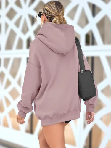 Vista 64 de AUTOMET Sudaderas de gran tamaño con capucha de forro polar para mujer, camisas de manga larga, sudaderas con bolsillo para otoño 2025