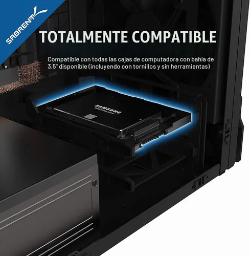 Vista 6 de SABRENT Kit adaptador de SSD/HDD de 2.5 pulgadas a bahía de 3.5 pulgadas