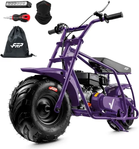 Vista 25 de FRP GMB100 Plus Gas Mini Bike 99cc 4 tiempos todoterreno Faro y polaina Negro