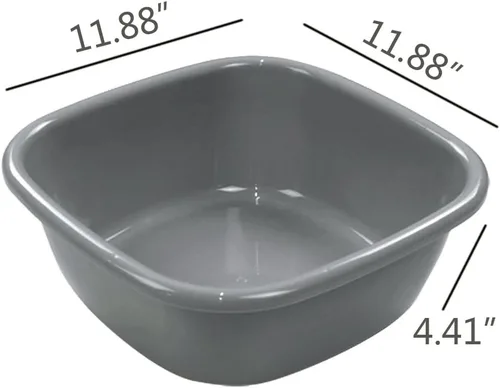 Vista 3 de Begale Lavabo de 10 cuartos de galón, juego de 4 (gris)