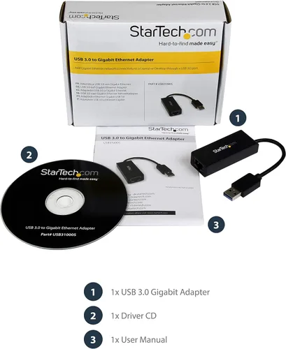 Vista 6 de StarTech adaptador de red de NIC con conexión Gigabit Ethernet y puerto USB, Negro