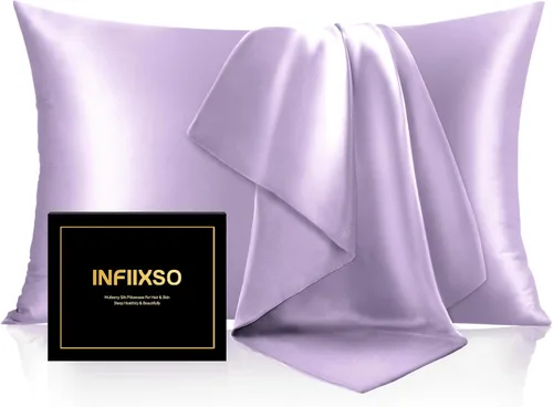 Vista 10 de INFIIXSO Funda de almohada de seda de morera, para cabello y piel, tamaño estándar, cremallera oculta, 20 x 26 pulgadas, suave y refrescante