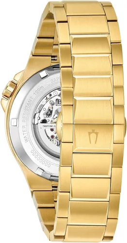 Vista 3 de Bulova Reloj Automático Clásico de Apertura Abierta para Hombre Tono dorado