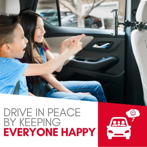 Vista 7 de Macally Soporte para reposacabezas de automóvil, esenciales para viaje por carretera, para niños, soporte para tablet de asiento trasero