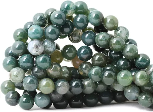 Vista 9 de Cuentas redondas sueltas de ágata estilo antiguo vena de dragón de 6mm, cuentas para diseño de joyas, 60 cuentas Ágata de vena de dragón