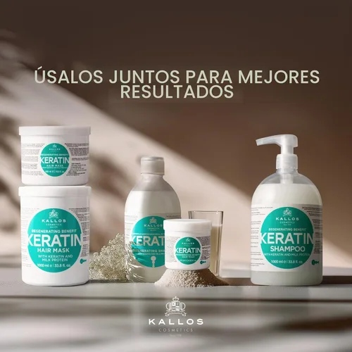 Vista 6 de Kallos Cosmetics Mascarilla de queratina para el cuidado del cabello para sequedad 33.38 fl oz