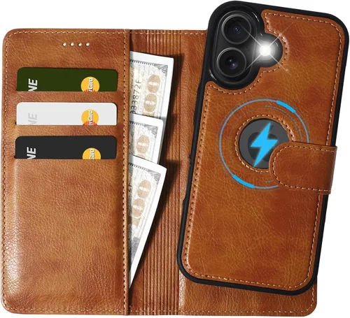 Vista 21 de Funda de piel sintética 2 en 1 para iPhone 13 PRO MAX, funda de piel sintética desmontable con soporte para tarjetas, funda extraíble con bloqueo