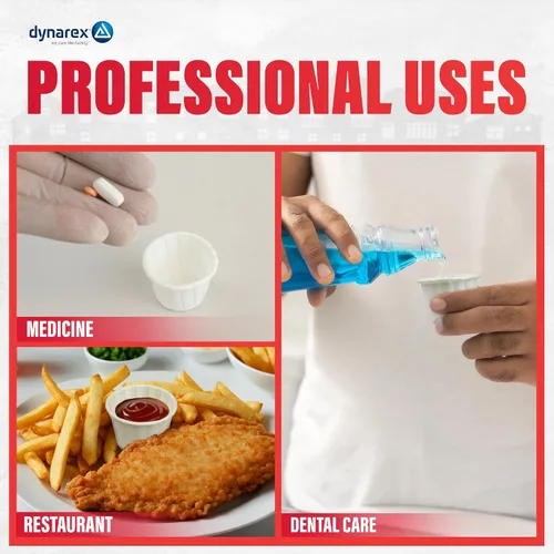 Vista 6 de Dynarex Vasos de Papel para Medicina - Vasos Desechables Souffle de 1 oz para Píldoras y Medicamentos - Vasos de Papel Pequeños con Bordes
