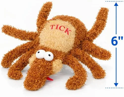 Vista 2 de Multipet 's - Juguete de peluche para perro de garrapata de 6 pulgadas, mediano