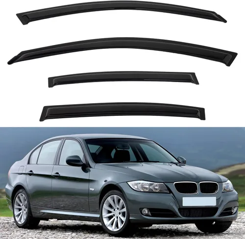 Vista 29 de Paquete de 4 viseras acrílicas adhesivas para ventanas delanteras y traseras, con protección contra humo, sol, lluvia, compatibles con 91-01