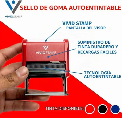 Vista 5 de Sello de goma de oficina autoentintado con línea de fecha aprobado (rojo) - mediano
