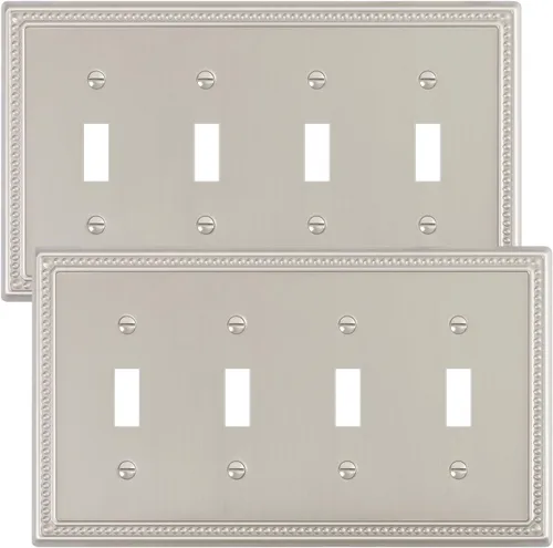 Vista 26 de Paquete de 2 cubiertas de placa de interruptor de luz de doble palanca, cubiertas decorativas de placa de doble interruptor Pearls, placa de pared