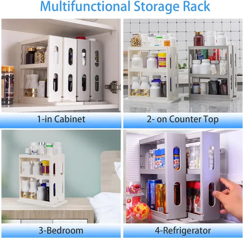 Vista 6 de Dutiplus Organizador de Medicinas 2 Estantes de Tres Niveles Gabinete Estante de Almacenamiento Organizador para Guardar Vitaminas, Suplementos