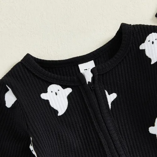 Vista 105 de Disfraz de Halloween para bebé niño y niña, mameluco de manga larga con diseño de calabaza, mameluco para Halloween