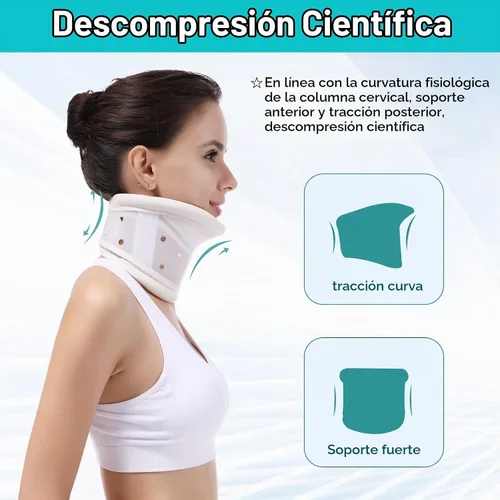Vista 6 de Collar cervical mejorado con soporte de barbilla para alivio rígido, cuello cervical correcto, soporte para el dolor óseo, cuidado de la salud