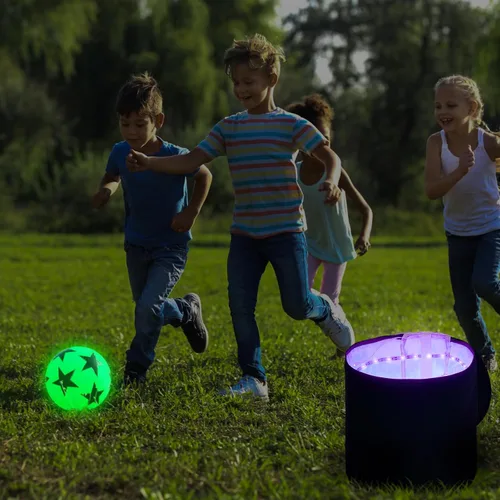 Vista 7 de Hiboom Cargador de luz UV, bolsa de recarga LED grande para brillar en la oscuridad, Kickball Dodgeball fútbol, fútbol, baloncesto, voleibol