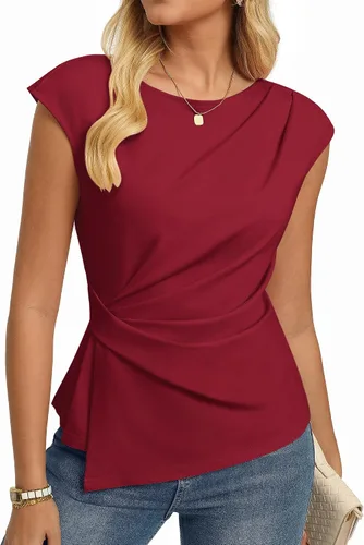 Vista 19 de GRACE KARIN Tops de verano 2026 para mujer, camisa elegante con peplum