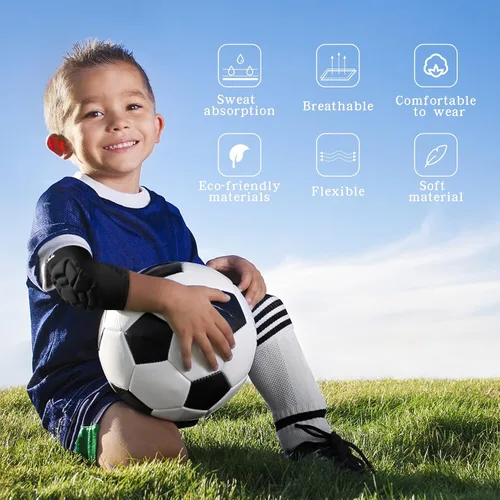 Vista 5 de ONTYZZ 1 par de coderas para niños, coderas, calentadores de brazos de baloncesto, manga protectora para disparos para fútbol, baloncesto, voleibol