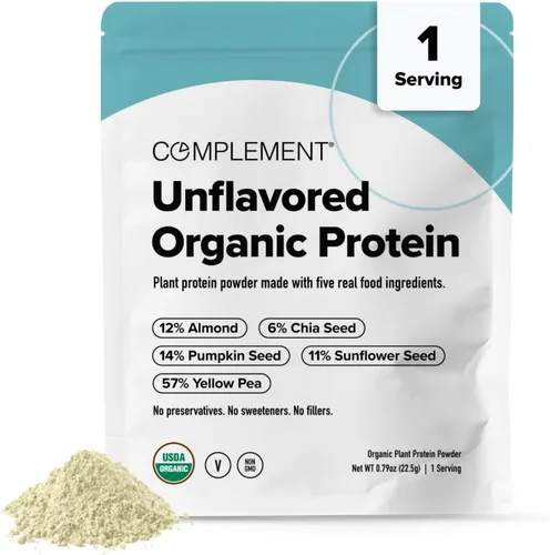 Vista 7 de Complement Proteína vegana sin sabor – Proteína orgánica baja en carbohidratos, baja en calorías, sin azúcar, sin soja, sin OMG, sin gluten, 0.55 oz